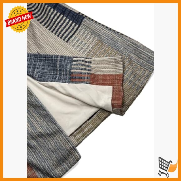 Long Sleeve Plaid Blazer Jacket Loose Fit Office Casual Outerwear - Picture 5 of 5